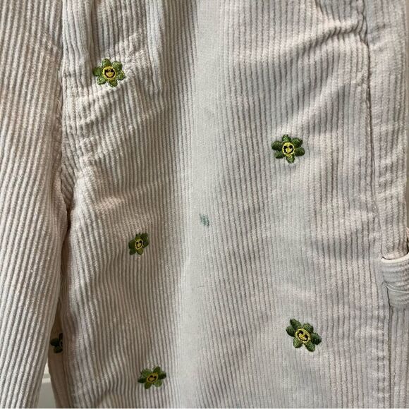 Forever 21 Corduroy Women’s Carpenter Pants Size XS Smiley Face Flowers - Picture 4 of 12